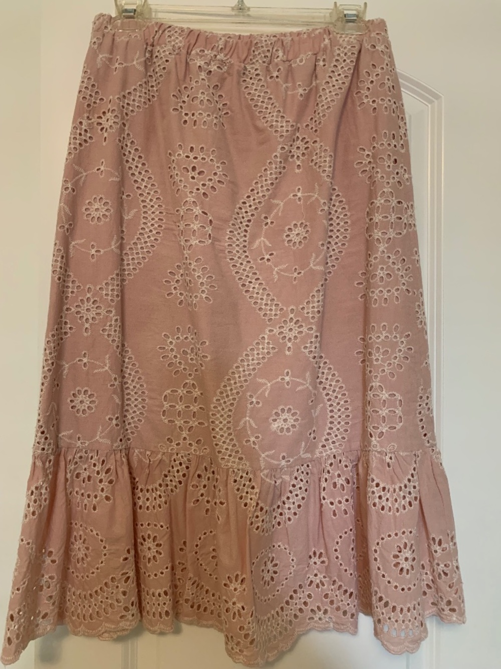 Cotton and lace skirt
